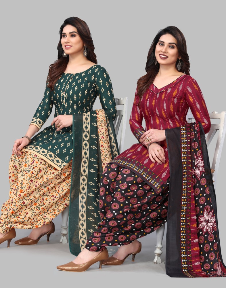 Samah Cotton Blend Floral Print Printed Geometric Print Salwar Suit Material Price in India Buy Samah Cotton Blend Floral Print Printed Geometric Print Salwar Suit Material online at Flipkart