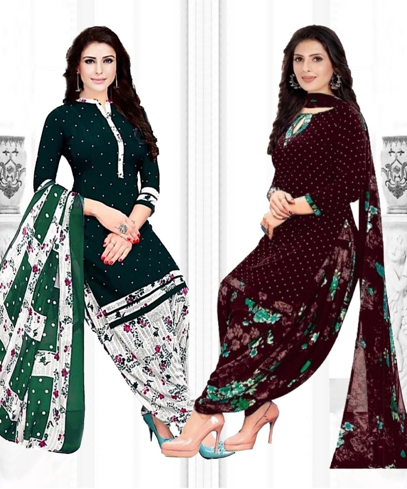 Priyashi Crepe Floral Print Salwar Suit Material Price in India Buy Priyashi Crepe Floral Print Salwar Suit Material online at Flipkart