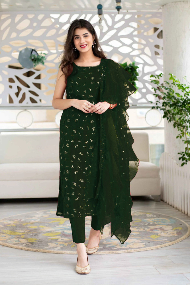 Afsana Georgette Embroidered Kurta Churidar Material Price in India Buy Afsana Georgette Embroidered Kurta Churidar Material online at Flipkart