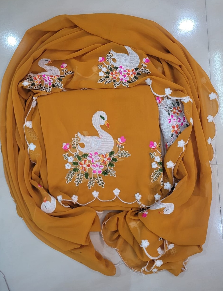 punjabi pehrawa Georgette Embroidered Salwar Suit Material Price in India Buy punjabi pehrawa Georgette Embroidered Salwar Suit Material online at Flipkart
