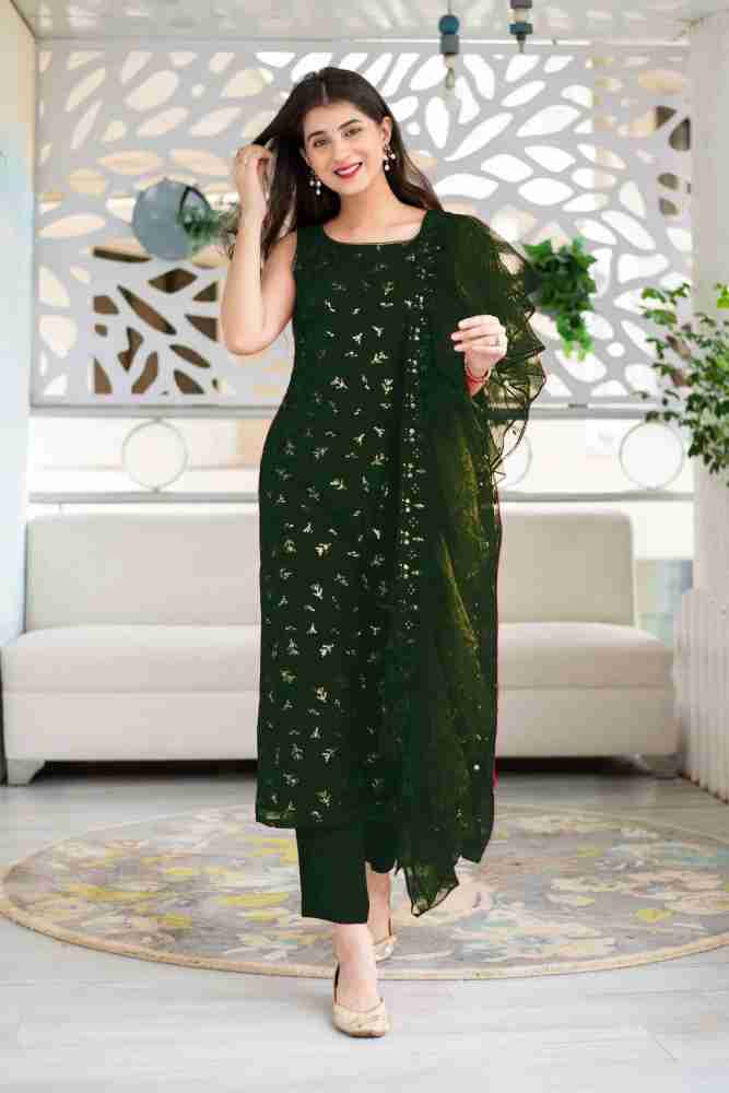 Afsana Georgette Embroidered Kurta Churidar Material Price in India Buy Afsana Georgette Embroidered Kurta Churidar Material online at Flipkart