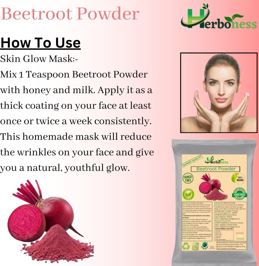 HerbtoniQ 100% Natural Beetroot Powder For Face Pack And Hair Pack (Beta  Vulgaris) 150g – HerbtoniQ