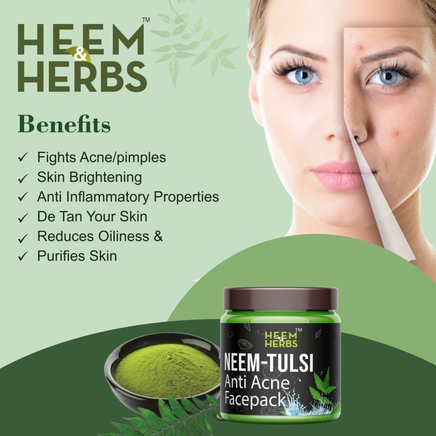 Heem and Herbs Moringa Neem Tulsi Aloevera facepack pack of 3