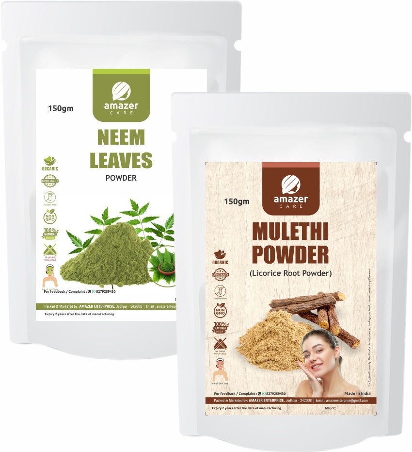 Amazer Care Neem Mulethi Powder Combo Face Pack Skin Whitening