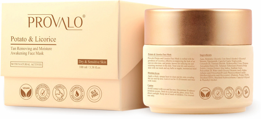 PROVALO Potato Licorice Tan Removing Face Mask Dry Sensitive
