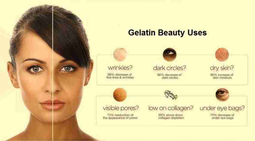 MGBN Gelatin Powder for Face Mask Hair removal Skin Care 25 GM