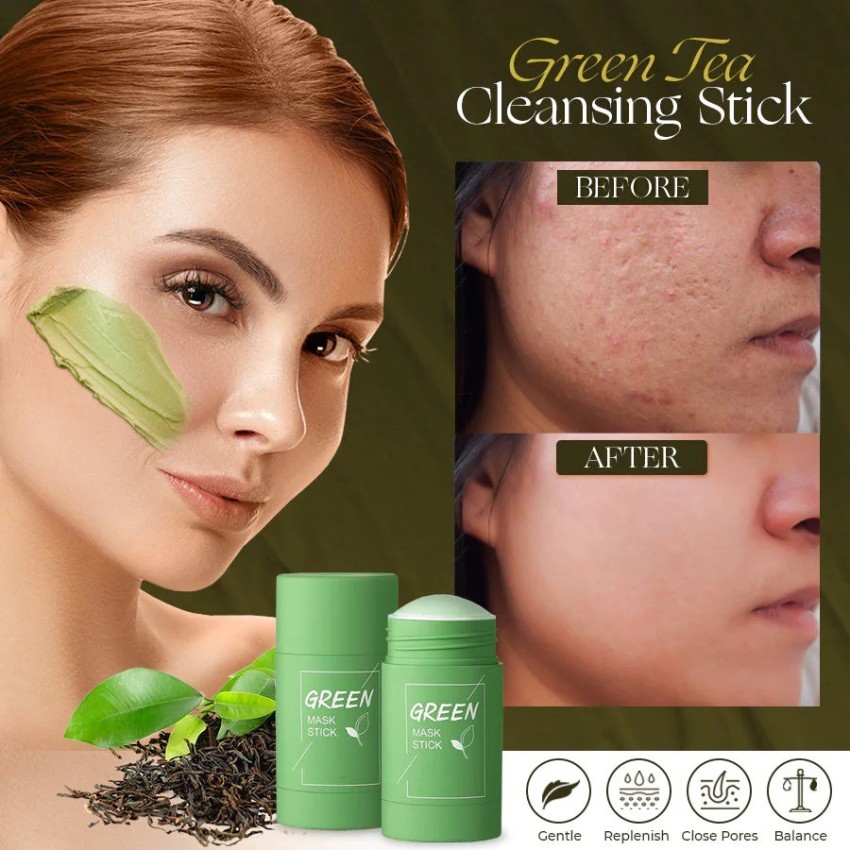 Green Mask Stick,Eggplant Purifying Clay Stick Mask, Facial Moisturizing  And Oil Control Removing Blackheads And Acne,Deep Cleansing 