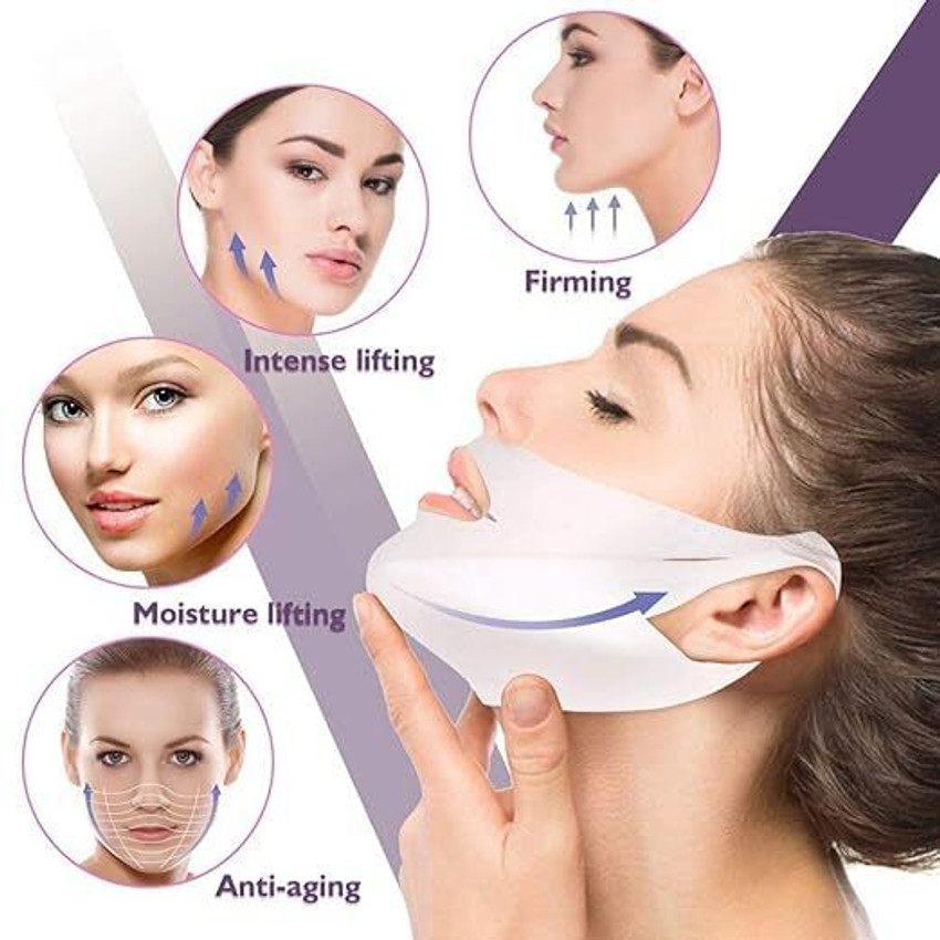 FI FIDROXIMPERIA Double Chin Lift Mask,Silicon V Line Lifting Face Lifting  Mask Double Chin Reducer For Women And Men Tightening Skin Cheek Chin Neck  