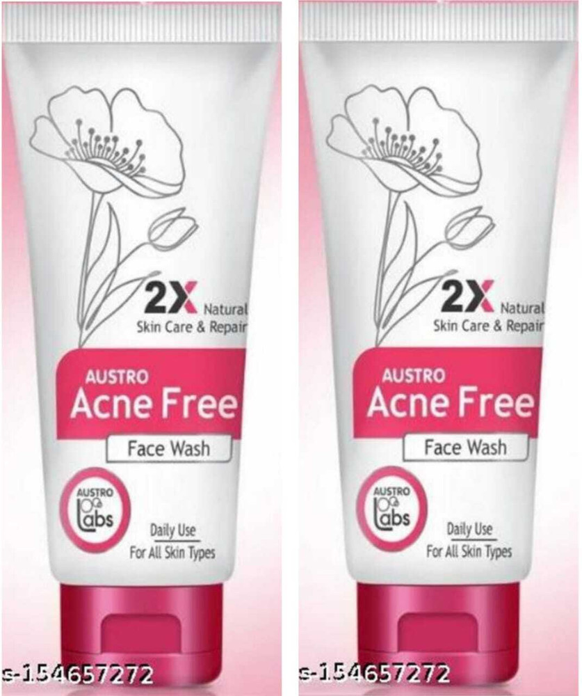 AUSTRO 2x natural skin care acne free facewash for all skin pack 2 Face Wash