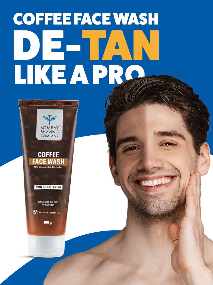 BOMBAY SHAVING COMPANY DeTans Brightens Skin Antioxidant Formula for Men Coffee Face Wash