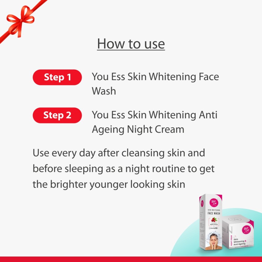 you ess Skin Whitening Night Cream 50g Face Wash Price