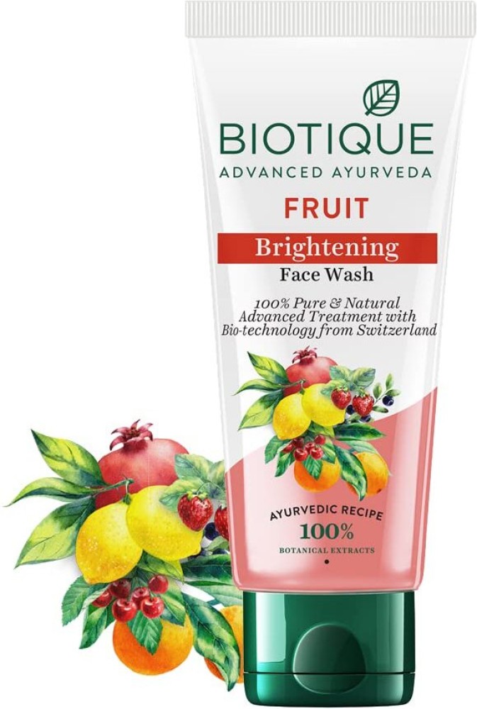 BIOTIQUE Fruit Brightening Ayurvedic and Organically Pure Advanced Swiss Technology 100 Botanical Extracts Suitable for All Skin Types 100mL