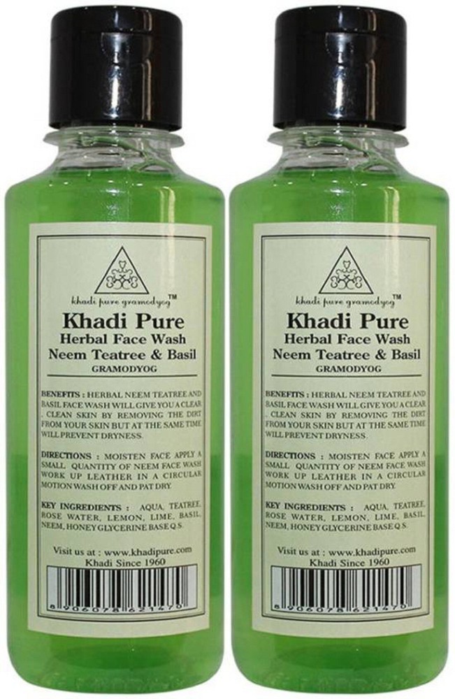 Khadi Pure Gramodyog HERBAL NEEM TEATREE BASIL FACE WASH Face