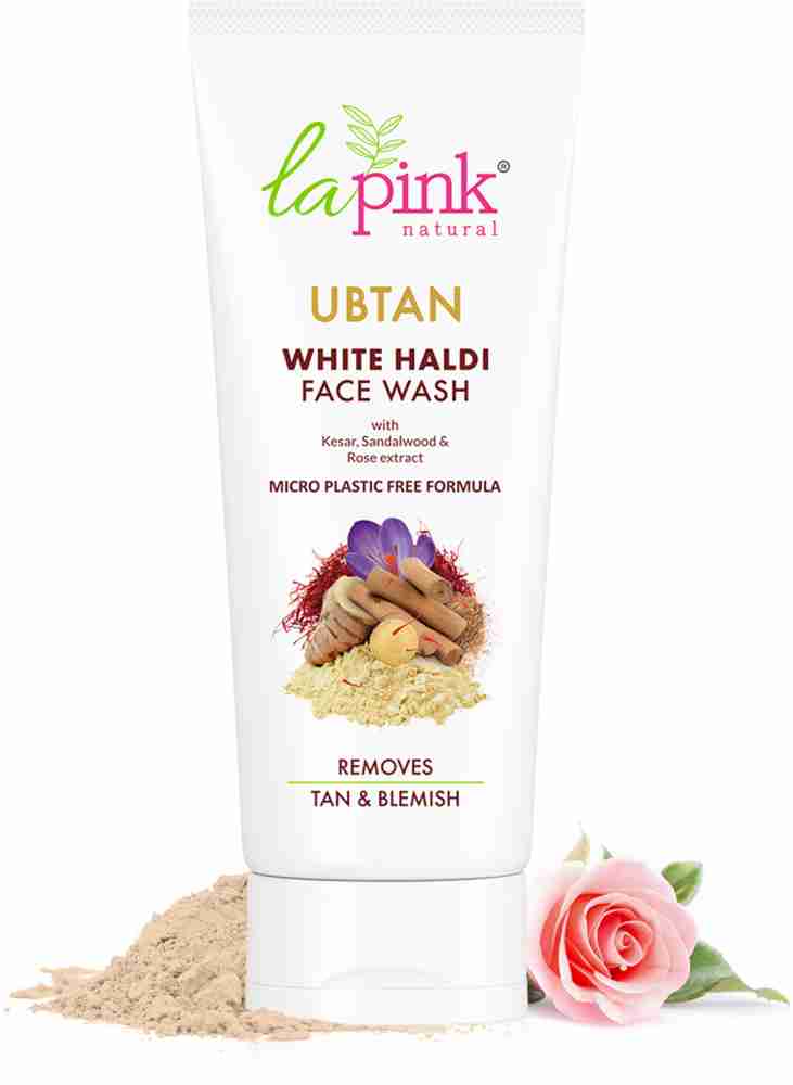 La Pink 100% Microplastic Free Formula Ubtan White Haldi for Blemish,  Pigmentation, Dark Spot & Tan Removal | All Skin Types Face Wash
