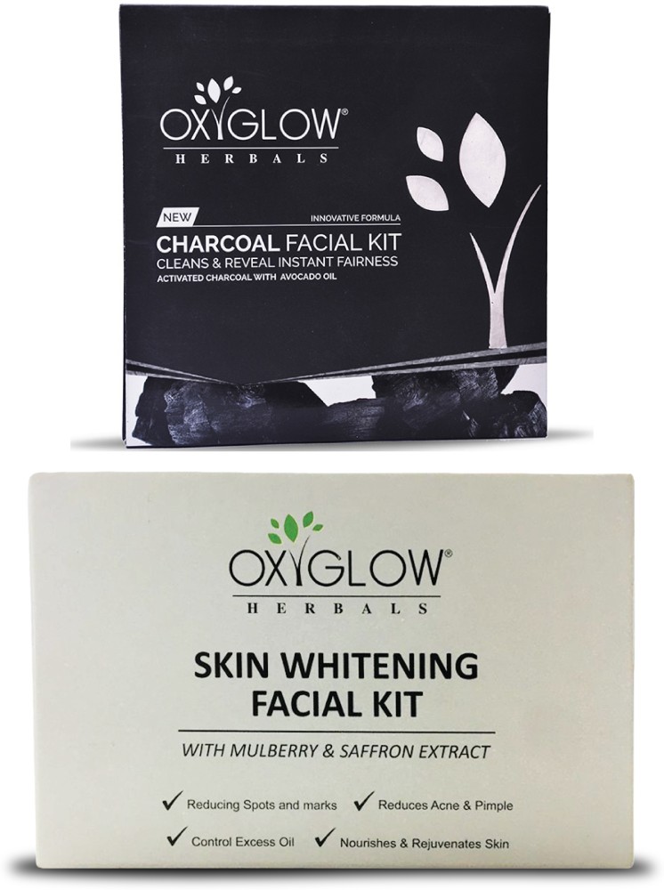 oxy glow herbals Charcoal Facial Kit 63 Gm Skin Whitening Facial