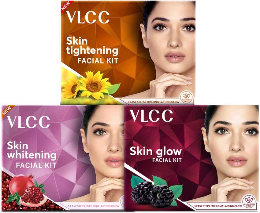 VLCC Skin Tightening and Skin Whitening and Skin Glow Facial Kit