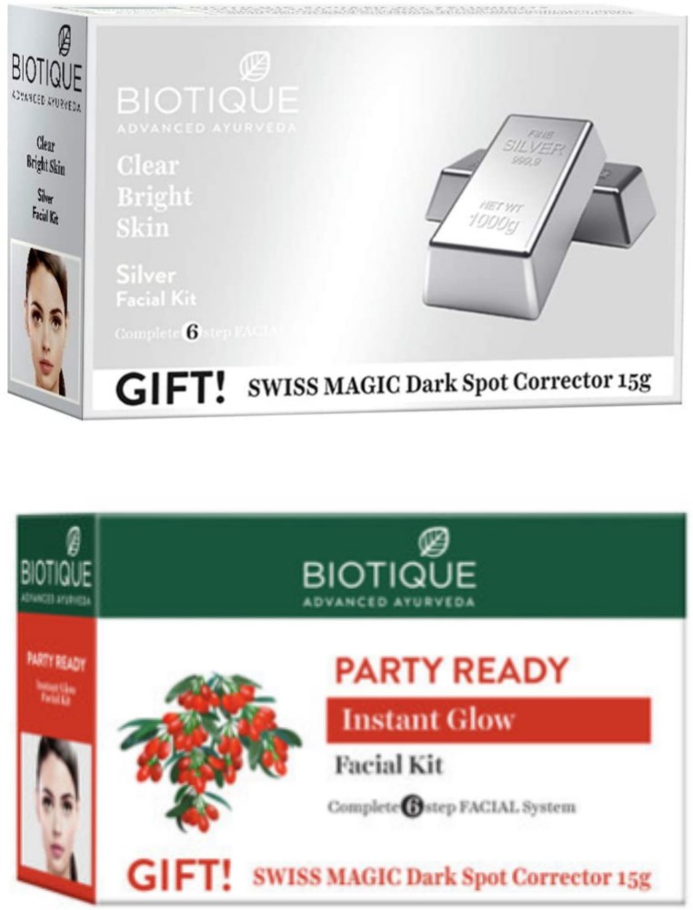 BIOTIQUE Facial Kit Combo Silver Party Ready 65g Each Price