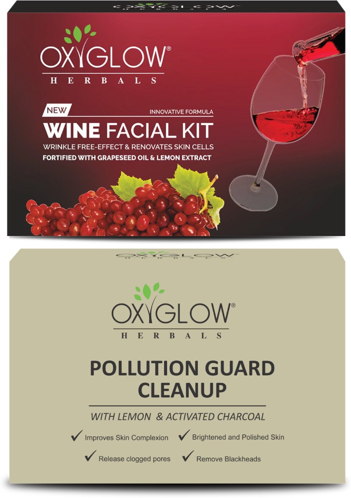 oxy glow herbals Wine Facial Kit 53 Gm Pollution Gaurd Cleanup