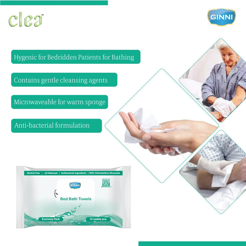 GINNI Hygiene Bed Bath Towel Wet Wipes for Adults Patients Refreshing Sponge Bath Pack Of 3 10 Towels Per Pack Price in India Buy GINNI Hygiene Bed Bath Towel Wet
