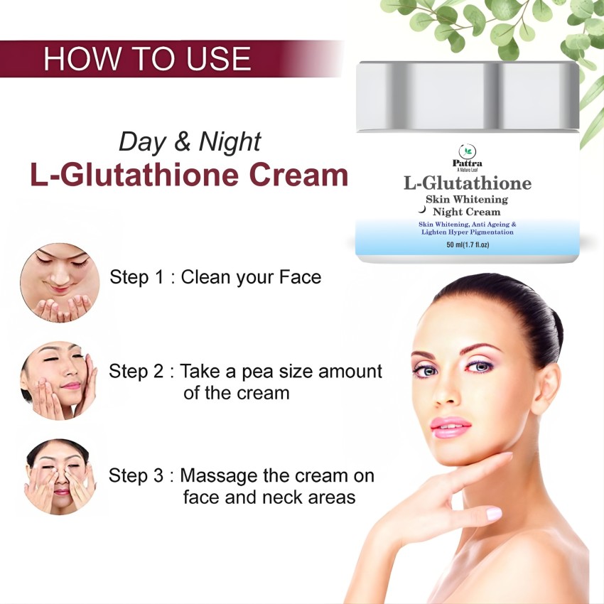 Pattra L Glutathione Night Skin Whitening Cream Anti Againg Glass