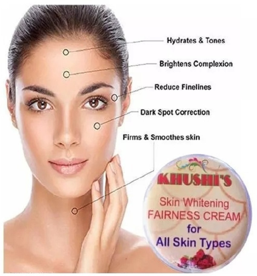 Khushi skin whitening cream is specially designed to handle dark spots