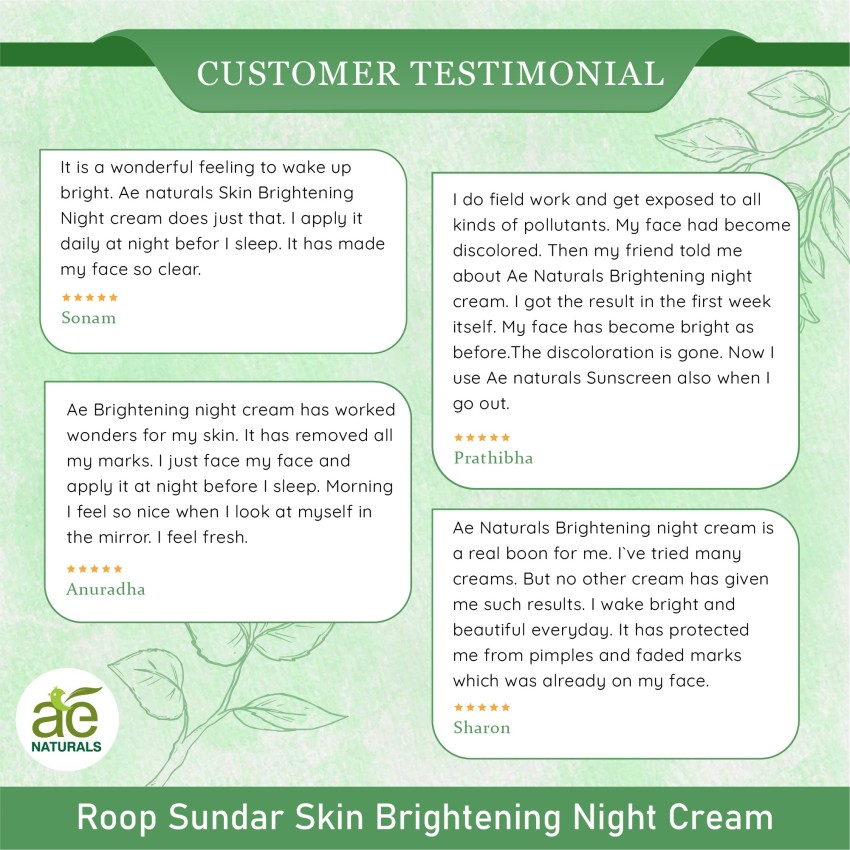 AE Naturals Roop Sundar Skin Brightening Cream Price in India