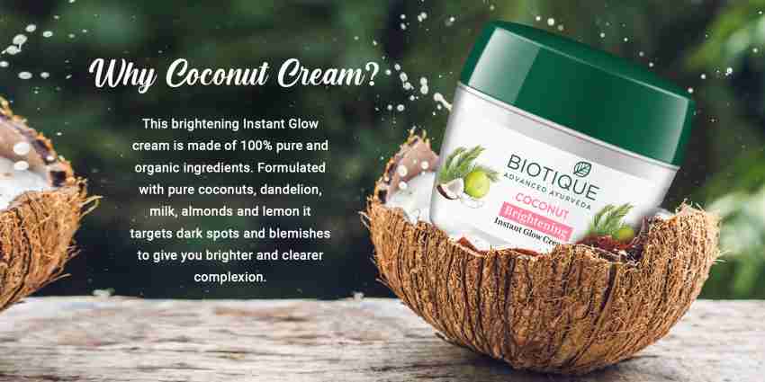 BIOTIQUE Bio Coconut Whitening Brightening Cream 175Gm Price