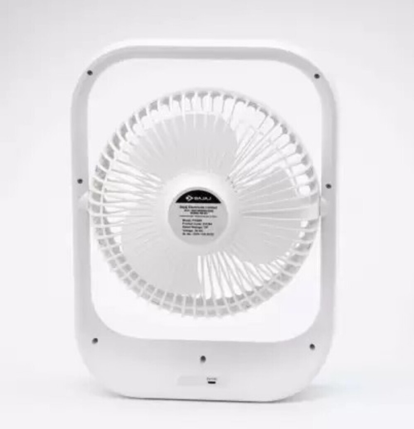 Bajaj Pygmy Go 178 mm Mini Fan with LED Lighting, Rechargeable Fan, USB  Charging Fan, 4-hours Battery Backup, 3 Fan Speed, 2-Light Brightness  Setting, High Speed Table Fan