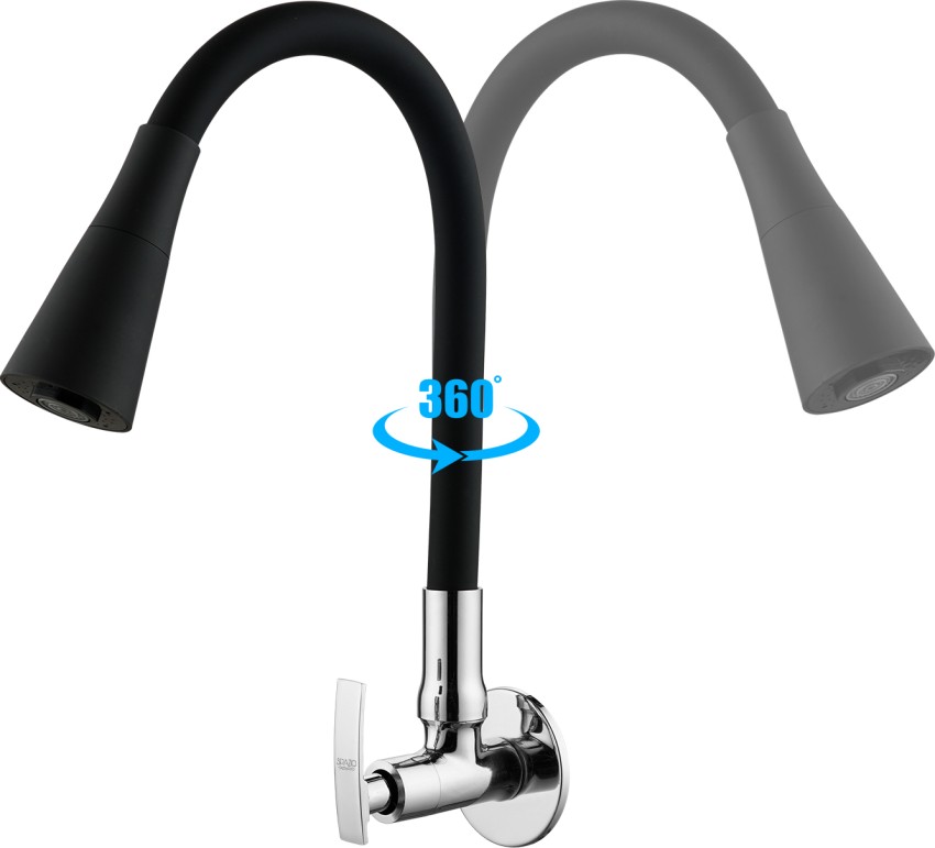 Spazio Pulse Brass Kitchen Sink Cock Tap/Sink Faucet With Black 