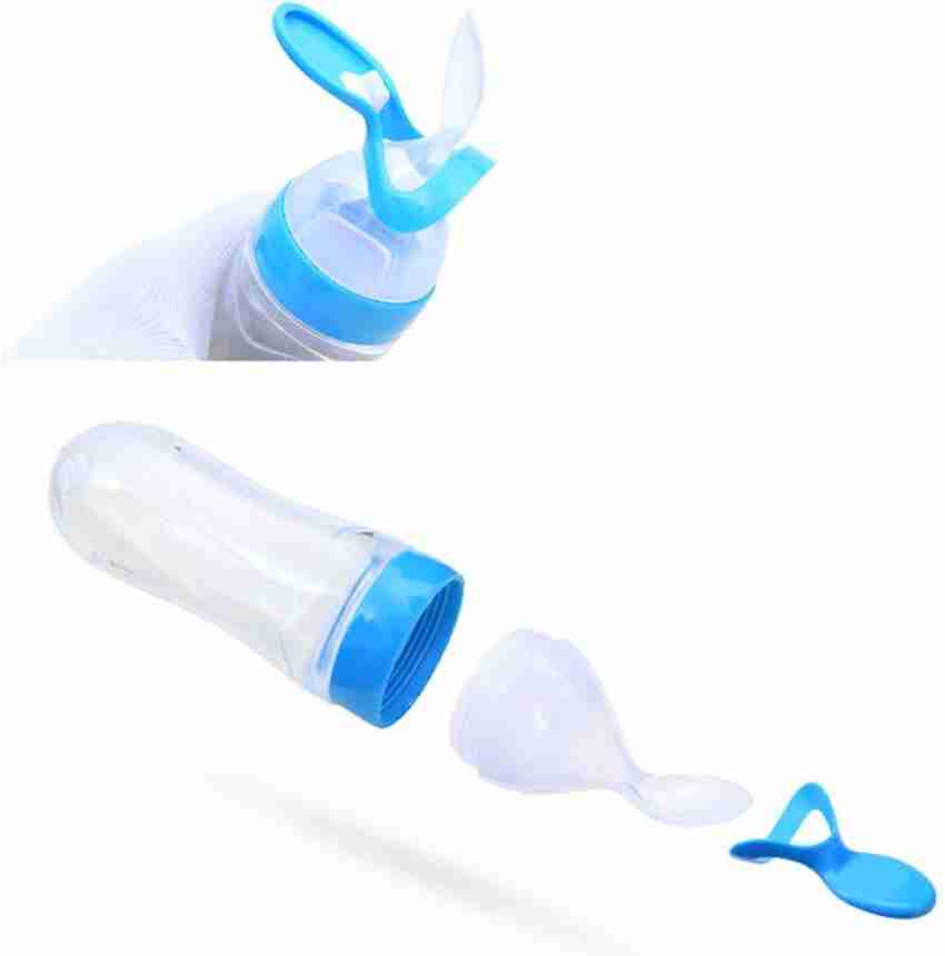 Feeding Spoon with Squeezy food Grade Silicone Feeder bottle , For Infant  Baby, 90ml, BPA Free