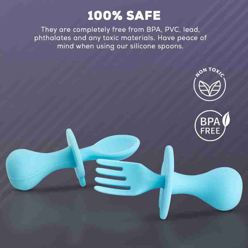 Baybee Silicone Baby Spoon Set for Baby Feeding, Non Toxic BPA