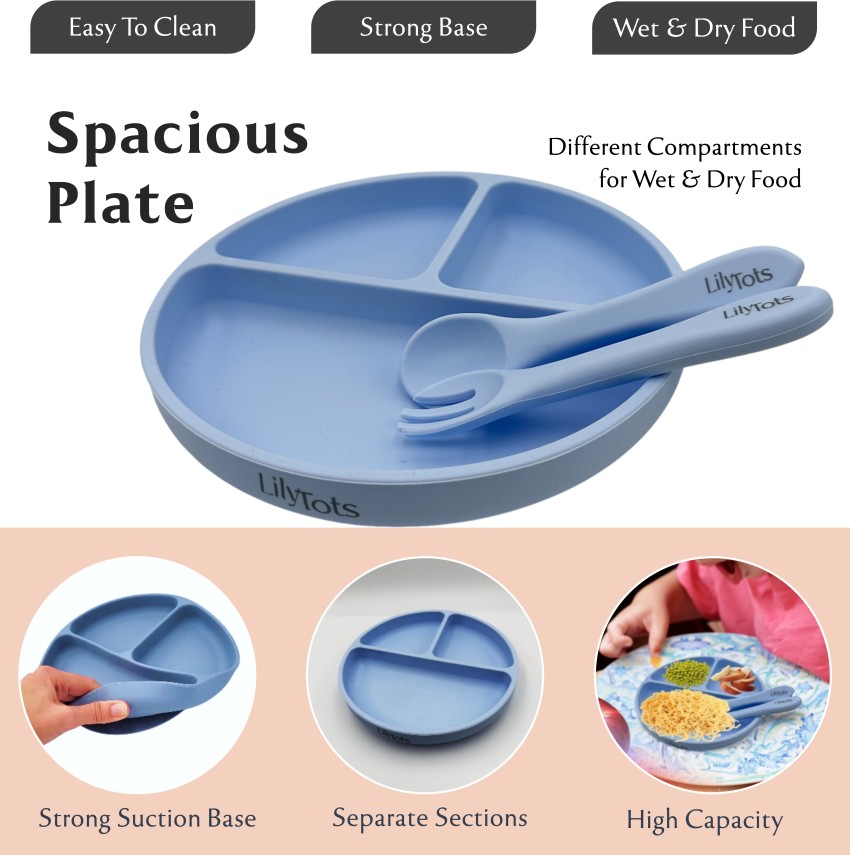 Baybee Silicone Baby Feeding Set of 6 Pcs Tableware Kit for