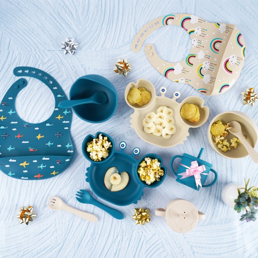 Silicone Baby Crab Feeding Set