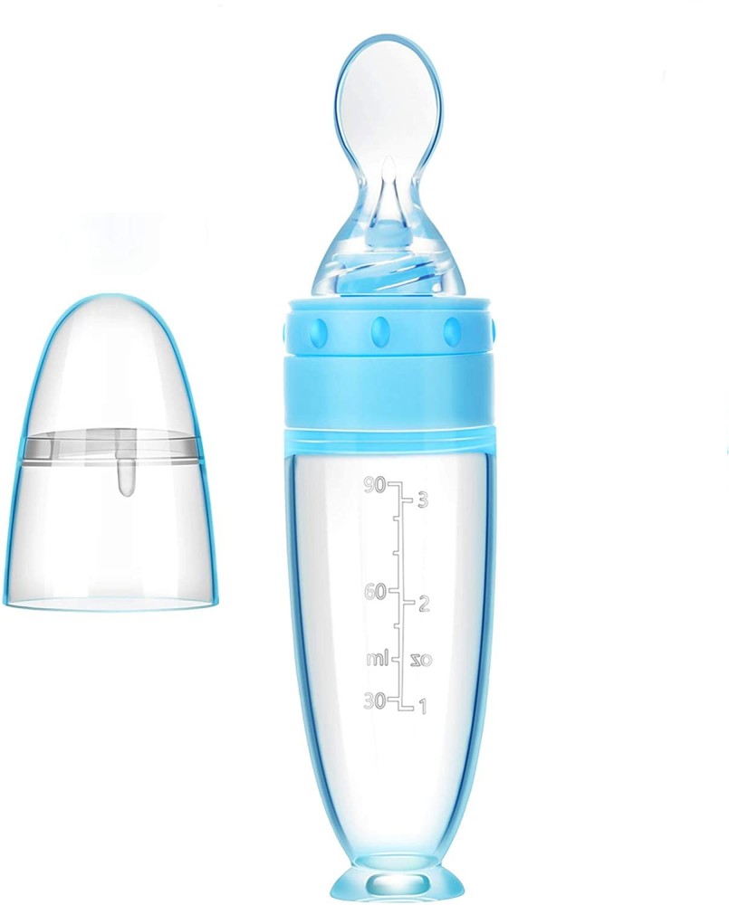 90ml Silicone Feeding Bottle with Spoon for Infant Baby Newborn Toddler  Food Rice Cereal Feeder Bottles