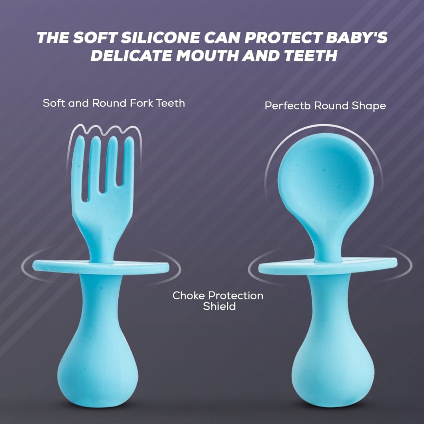 Baybee Silicone Baby Spoon Set for Baby Feeding, Non Toxic BPA