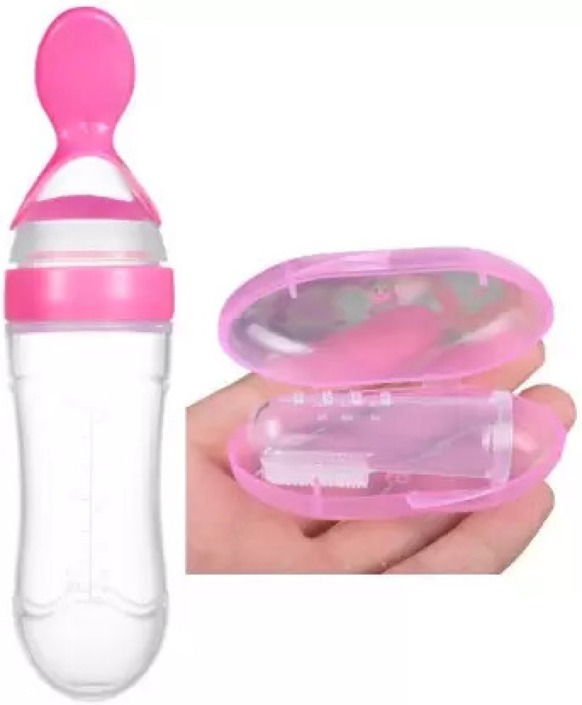 Infant Food Dispensing Spoon Silicone Squeeze Feeding Bottle Baby Food  Feeder Newborn Tableware Tools, 90ml