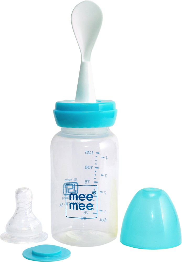 Buy Mee Mee Baby Feeding Bottle with Spoon, BPA Free, Easy to Squeeze Bottle, Storage  Friendly, Multifunctional Anti-Colic Feeding Bottle with Spoon