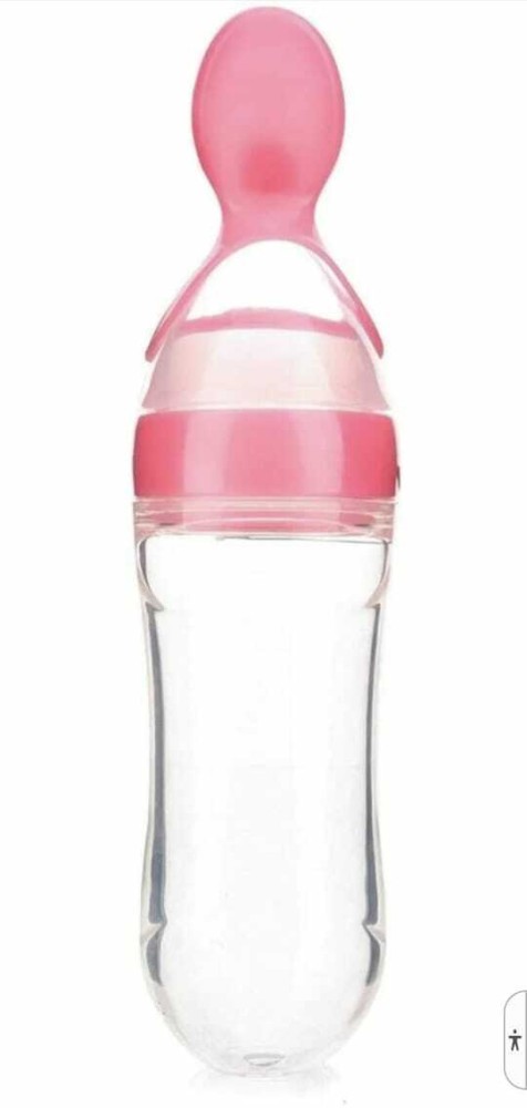 Feeding Spoon with Squeezy food Grade Silicone Feeder bottle , For Infant  Baby, 90ml, BPA Free