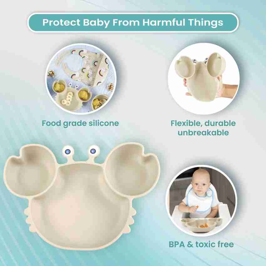 Silicone Baby Crab Feeding Set