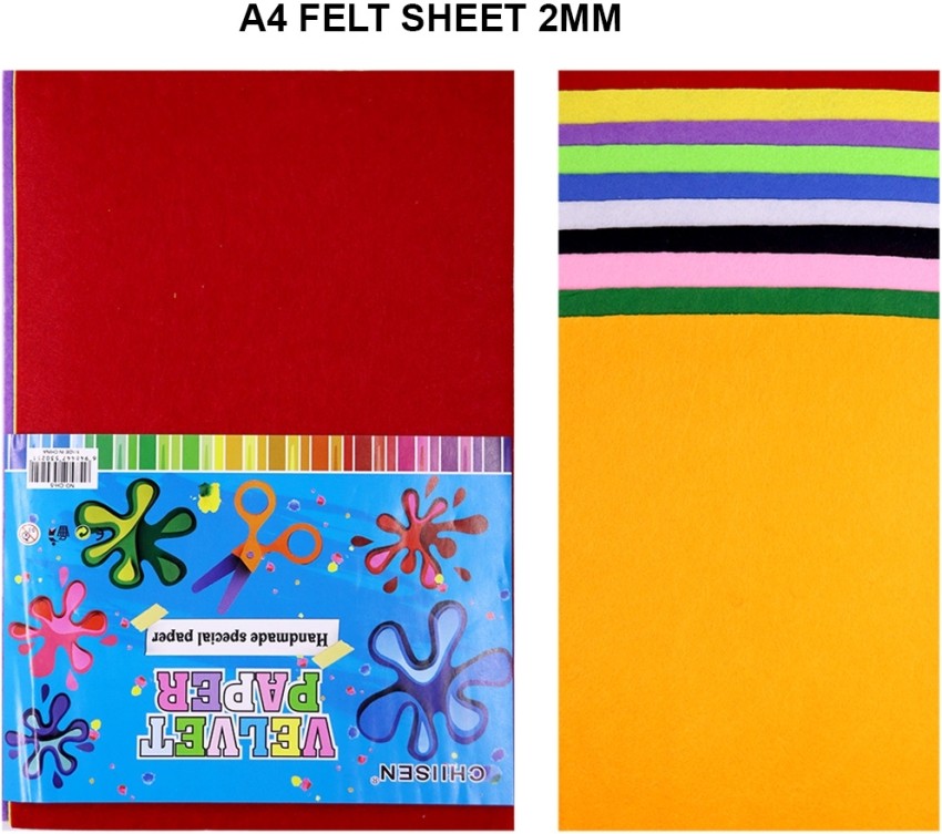 12PCS Velvet Fabric Sticky Back Adhesive Felt Sheet Self-Adhesive
