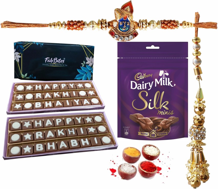 FabBites Rakhi with Dairy Milk Silk Chocolate Family Pack|Rakhi Gift Hamper  for Brother Paper Gift Box Price in India - Buy FabBites Rakhi with Dairy  Milk Silk Chocolate Family Pack|Rakhi Gift Hamper