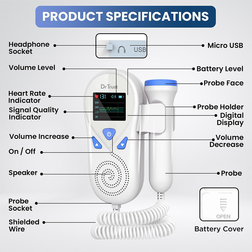 Fetal heart rate doppler top
