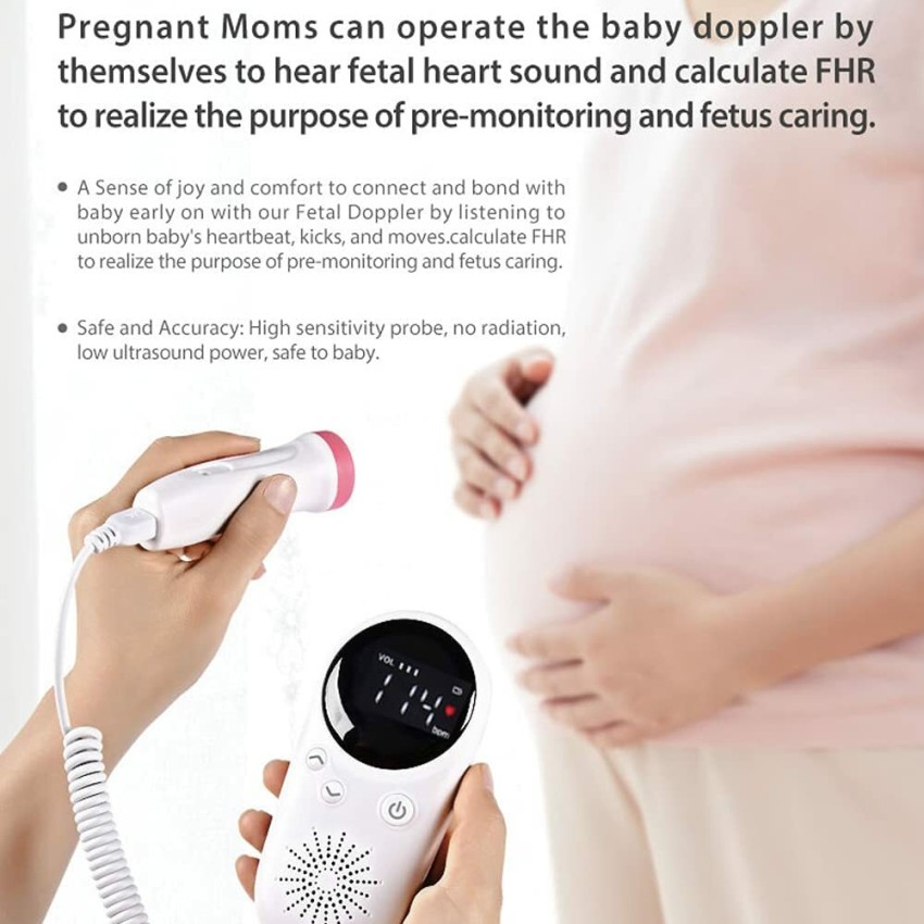 Handheld fetal doppler prenatal baby heartbeat monitor heart rate