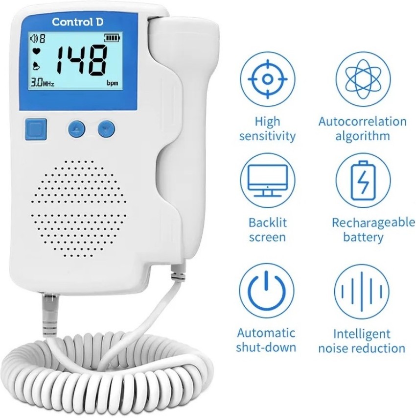 Control D Rechargeable Fetal Baby Heart Beat Monitor Heartrate Detect  Machine with Sound White, Blue Fetal Doppler Price in India - Buy Control D  Rechargeable Fetal Baby Heart Beat Monitor Heartrate Detect