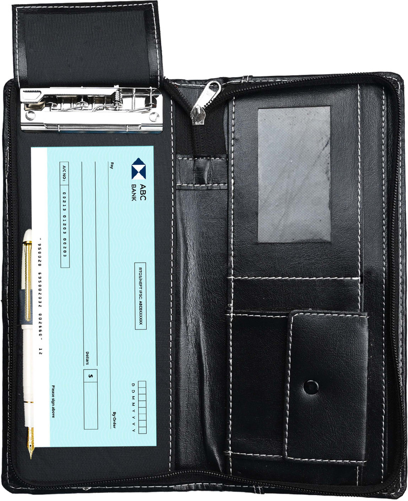 Flipkart CLICKEDIN Leather Leather Cheque book Holder Leather Multiple Cheque book Holder For Cards Women Men Cheque Book Wallet Checkbook Holder Documents Holder Leather Cheque book Holder Leathe...