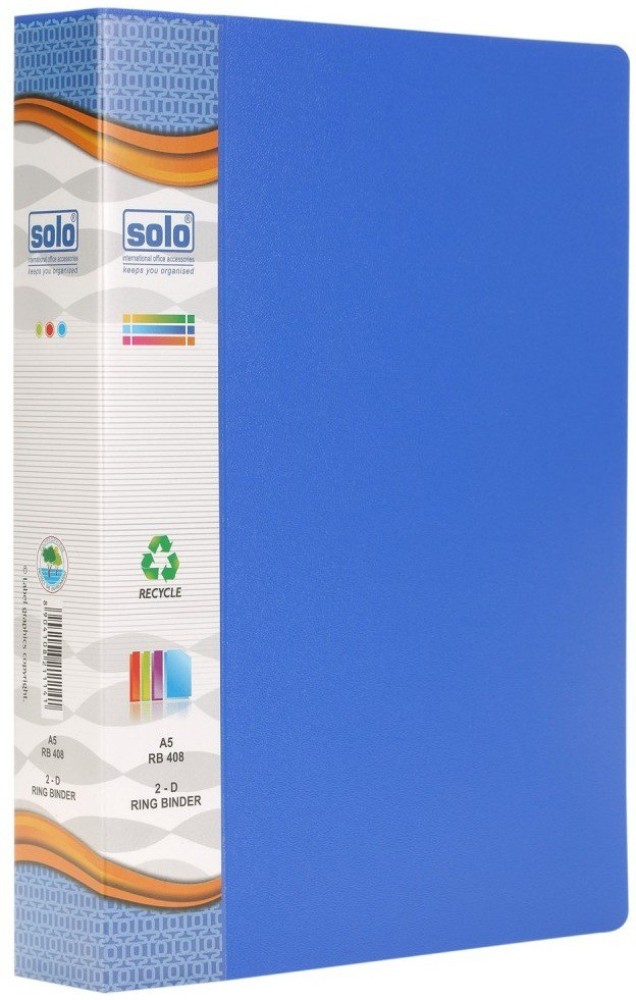 Solo Polypropylene A5 2-D Ring Binder - A5 2-D Ring Binder