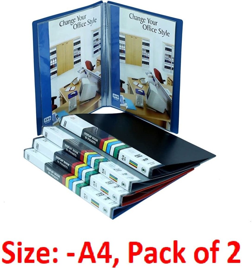 A4 Presentation Book Binder with Plastic Sleeves,Portfolio Clear Book  Binder with 40 Pocket Clear Sleeves Protectors,A4 Display Book for School,  Office,Business(Blue)