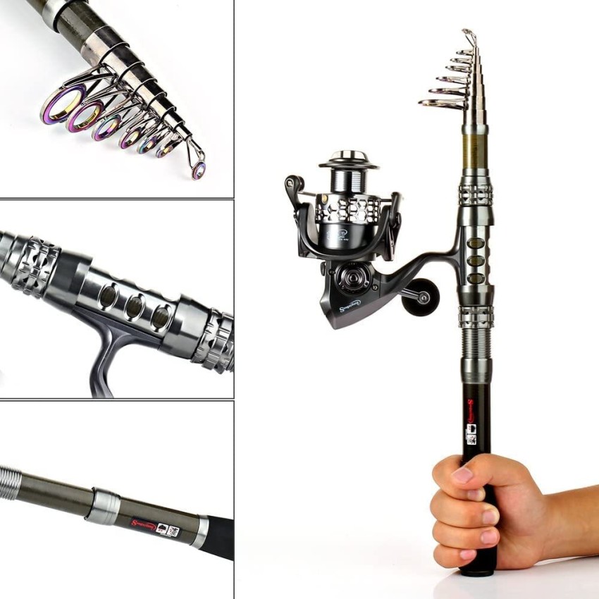 Cheap Telescopic Fishing Rod and Fishing Reel Wheel Portable Travel Fishing  Rod Spinning Fishing Rod Combo