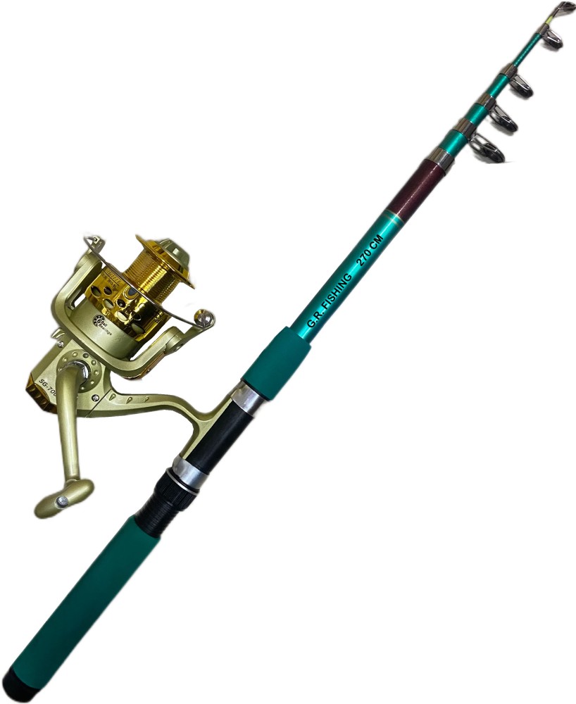 G R FISHING Telescopic Green Fsihing 9ft/270cm Rod with SG7000