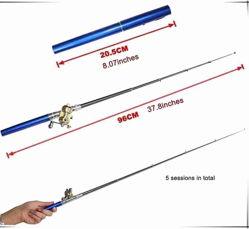 satnam stores pen fishing rod telescopic metal spool rod with reel